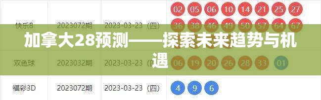 加拿大28预测——探索未来趋势与机遇