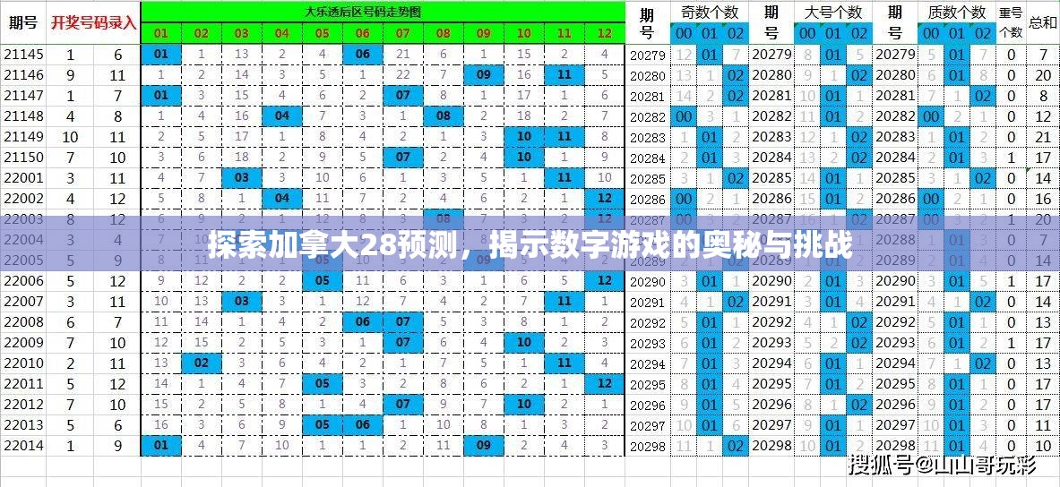 探索加拿大28预测，揭示数字游戏的奥秘与挑战