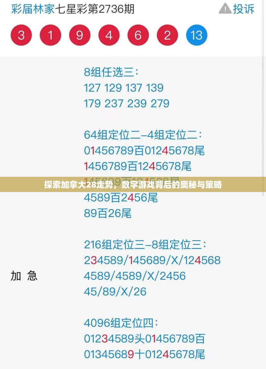 探索加拿大28走势，数字游戏背后的奥秘与策略