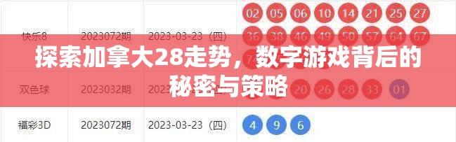 探索加拿大28走势，数字游戏背后的秘密与策略