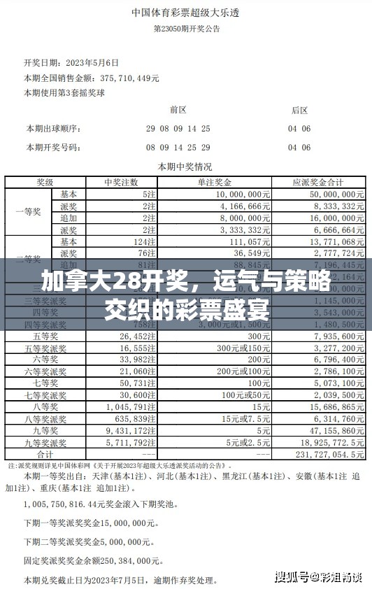 加拿大28开奖，运气与策略交织的彩票盛宴