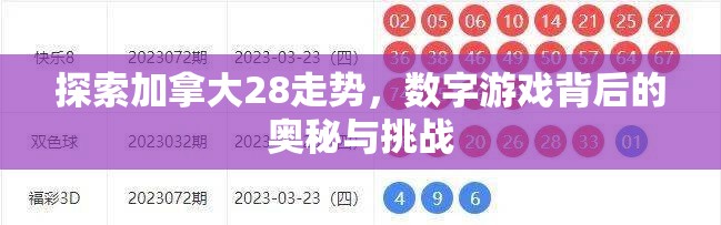 探索加拿大28走势，数字游戏背后的奥秘与挑战